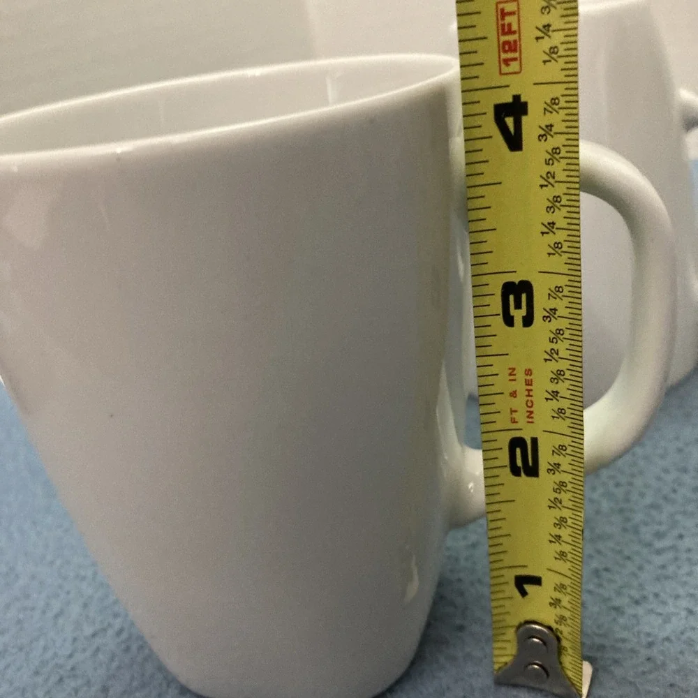 Ikea 365+ Susan Pryke White Square Bottom Coffee/Tea Mugs (21986) - Set of 2